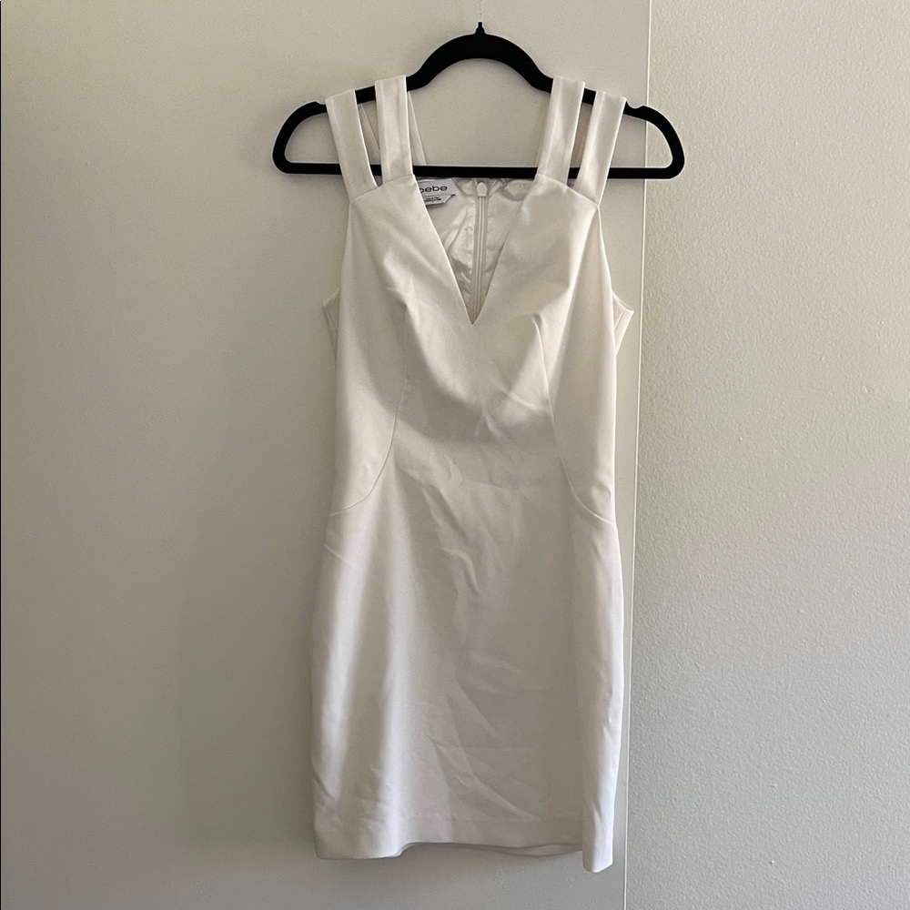 bebe White Strappy Mini Dress